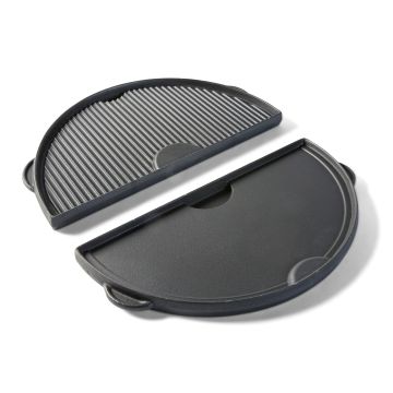 Halbrunde Grillplatte aus Gusseisen für Big Green Egg Large