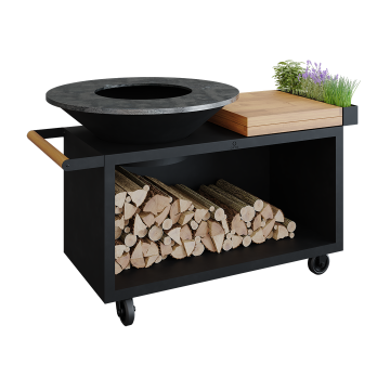 OFYR Island Black 100 PRO Teakwood inkl. gratis Pizzaofen