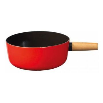 Käsefonduecaquelon Emotion mit Holzgriff, rot/schwarz