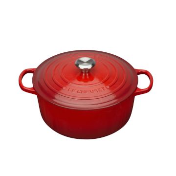Le Creuset Bräter Signature rund 22 cm kirschrot