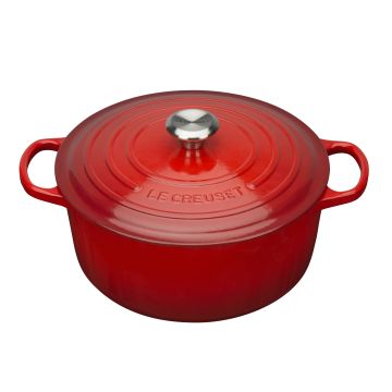 Le Creuset Bräter Signature rund 24 cm kirschrot